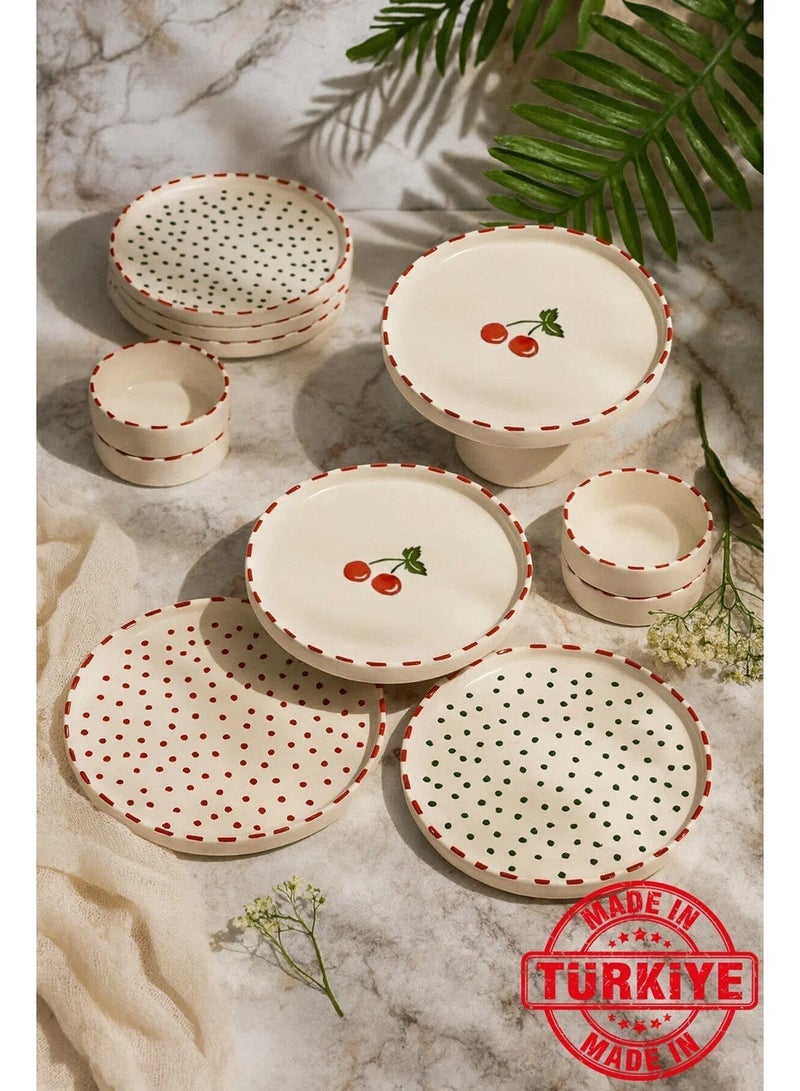 Kitchen Life Cherry 11-Piece 6-Person Ceramic Breakfast Set – Made in Turkey - Image 1